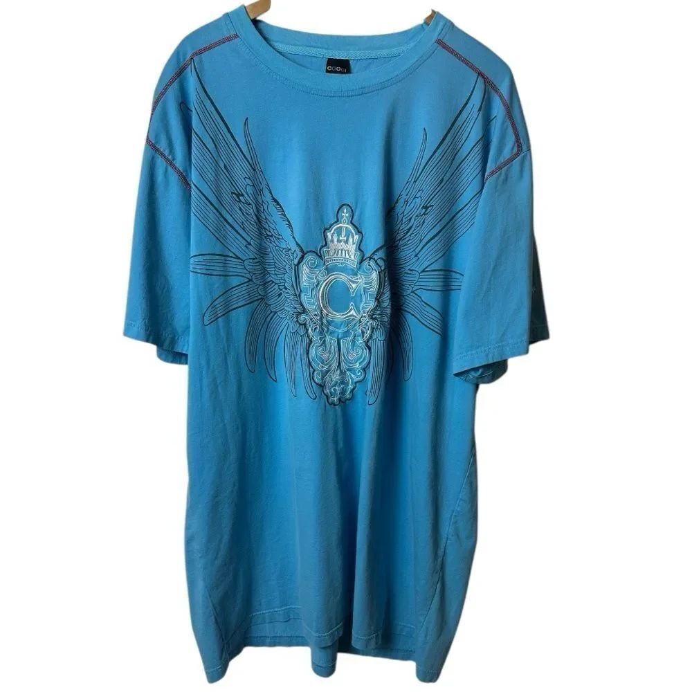 COOGI Blue Tee Men’s Size 4X Short Sleeve Tee with Graphic Design